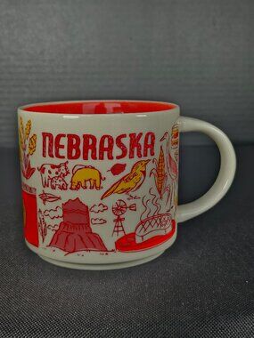 Nebraska Starbucks Been There Series Ceramic Coffee Mug 14 Ounce